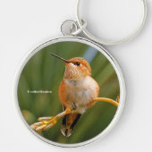 Atemberaubender Rufous Hummingbird in Erholung Schlüsselanhänger (Vorne)