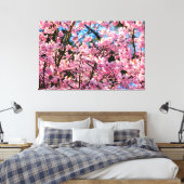 Atemberaubender Sakura-Baum in rosa Frühlingsblüte Leinwanddruck (Insitu (Schlafzimmer))