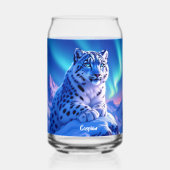 Atemberaubender Schneeleopard auf dem Felsen Dosenglas (Vorderseite)