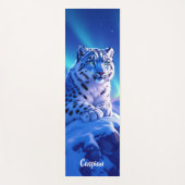 Atemberaubender Schneeleopard auf dem Felsen Yogamatte (Vorderseite)