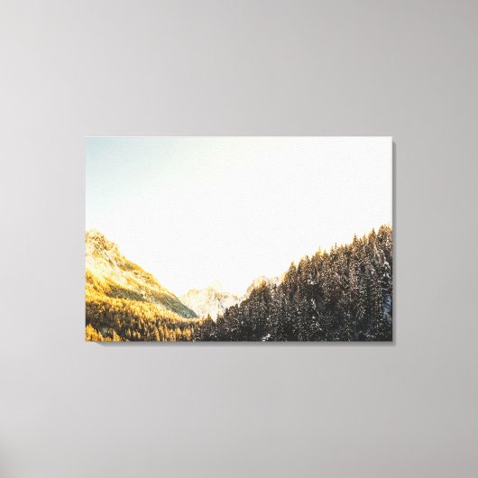 Atemberaubender Schneetag Leinwanddruck (Vorderseite)