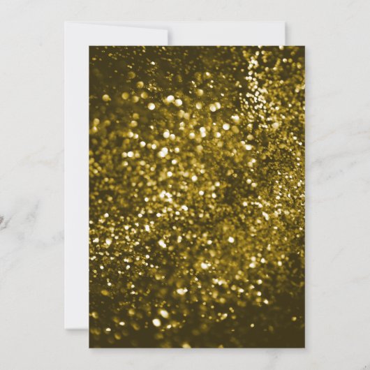 ATEMBERAUBENDER SCHWARZ UND GOLD GLITZER WATERFALL EINLADUNG (Rückseite)