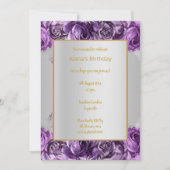 ATEMBERAUBENDER SILBER- UND LILA BLUMENPATTER GEBU EINLADUNG (Vorderseite)