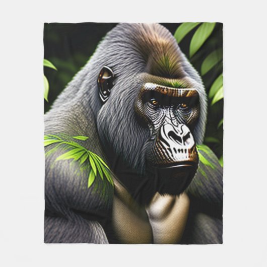 Atemberaubender Silver Back Gorilla - Jungle King Fleecedecke (Vorderseite)