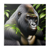 Atemberaubender Silver Back Gorilla - Jungle King Fliese (Vorderseite)