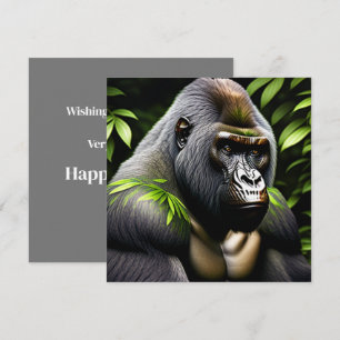 Atemberaubender Silver Back Gorilla - Jungle King Karte