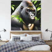 Atemberaubender Silver Back Gorilla - Jungle King Leinwanddruck (Insitu (Schlafzimmer))