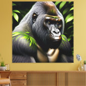 Atemberaubender Silver Back Gorilla - Jungle King Leinwanddruck (Insitu (Wohnzimmer))