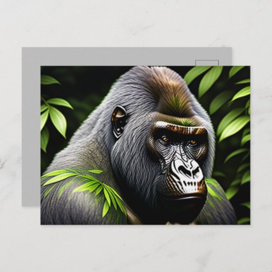 Atemberaubender Silver Back Gorilla - Jungle King Postkarte (Vorne/Hinten)