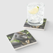 Atemberaubender Silver Back Gorilla - Jungle King Steinuntersetzer (Seitenansicht)