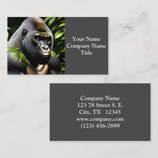 Atemberaubender Silver Back Gorilla - Jungle King Visitenkarte