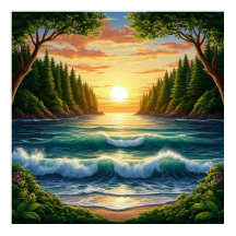 Atemberaubender Sonnenaufgang über den Ozeanwellen