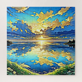 atemberaubender Sonnenuntergang über Wasser Puzzle