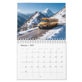Atemberaubender Sparkling-Schulbus Kalender (Feb 2027)