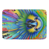 Atemberaubender Spritzer Paint Parrot Badematte (Vorderseite)