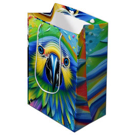 Atemberaubender Spritzer Paint Parrot Mittlere Geschenktüte