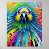Atemberaubender Spritzer Paint Parrot Poster (Vorne)
