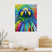 Atemberaubender Spritzer Paint Parrot Poster (Küche)