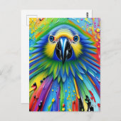 Atemberaubender Spritzer Paint Parrot Postkarte (Vorne/Hinten)