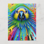 Atemberaubender Spritzer Paint Parrot Postkarte (Vorderseite)
