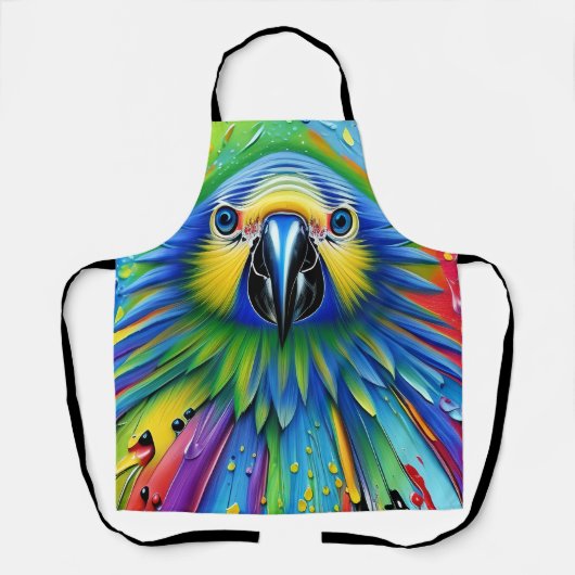 Atemberaubender Spritzer Paint Parrot Schürze (Vorderseite)