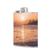 Atemberaubender Strand-Sonnenuntergang Flachmann (Links)