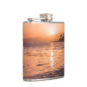 Atemberaubender Strand-Sonnenuntergang Flachmann (Rechts)