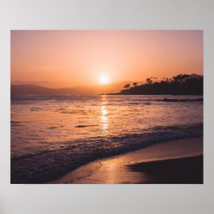 Atemberaubender Strand-Sonnenuntergang Poster
