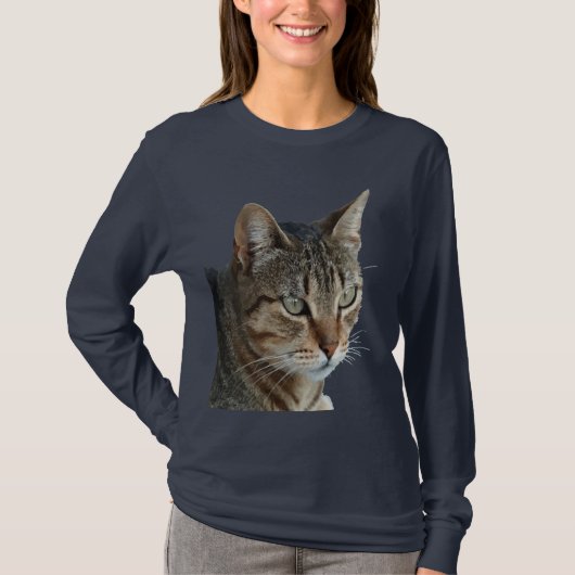 Atemberaubender Tabby Cat Nah Up Portrait Vector T-Shirt (Vorderseite)