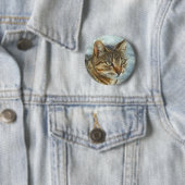 Atemberaubender Tabby-Kat Nah Up Graphit Pencil Po Button (Beispiel)