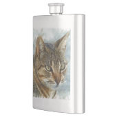 Atemberaubender Tabby-Kat Nah Up Graphit Pencil Po Flachmann (Links)