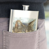 Atemberaubender Tabby-Kat Nah Up Graphit Pencil Po Flachmann (Beispiel)