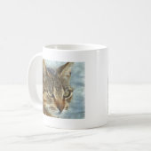Atemberaubender Tabby-Kat Nah Up Graphit Pencil Po Kaffeetasse (Vorderseite Links)
