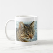 Atemberaubender Tabby-Kat Nah Up Graphit Pencil Po Kaffeetasse (Links)