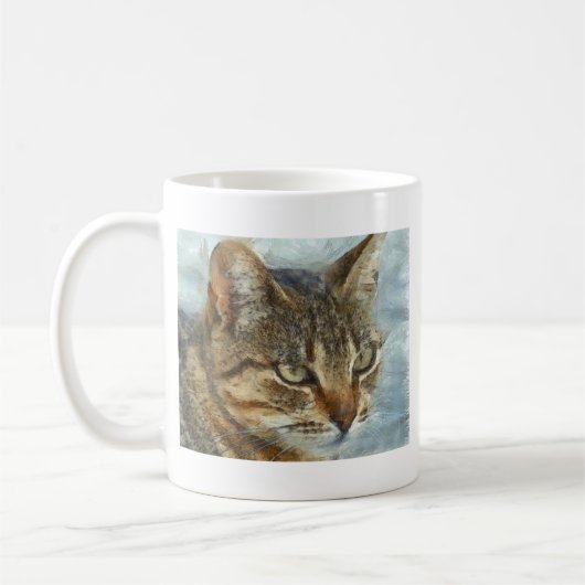 Atemberaubender Tabby-Kat Nah Up Graphit Pencil Po Kaffeetasse (Links)