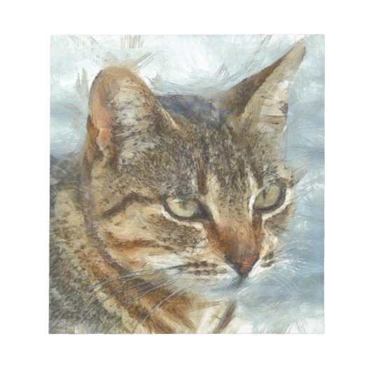 Atemberaubender Tabby-Kat Nah Up Graphit Pencil Po Notizblock (Vorderseite)