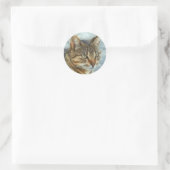 Atemberaubender Tabby-Kat Nah Up Graphit Pencil Po Runder Aufkleber (Tasche)