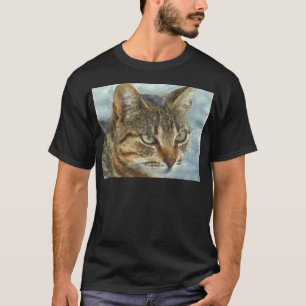 Atemberaubender Tabby-Kat Nah Up Graphit Pencil Po T-Shirt