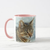 Atemberaubender Tabby-Kat Nah Up Graphit Pencil Po Tasse (Links)