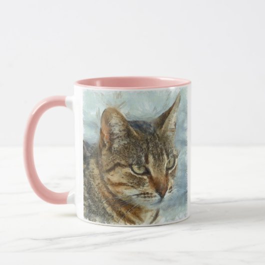 Atemberaubender Tabby-Kat Nah Up Graphit Pencil Po Tasse (Links)