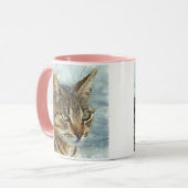 Atemberaubender Tabby-Kat Nah Up Graphit Pencil Po Tasse (Vorderseite Links)