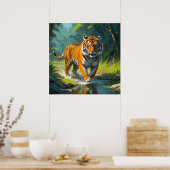 Atemberaubender Tiger im Dschungel Poster (Küche)