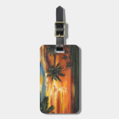 Atemberaubender tropischer Sonnenuntergang Gepäckanhänger (Vorderseite vertikal)