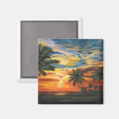 Atemberaubender tropischer Sonnenuntergang Magnet (Vorderseite/Rückseite)