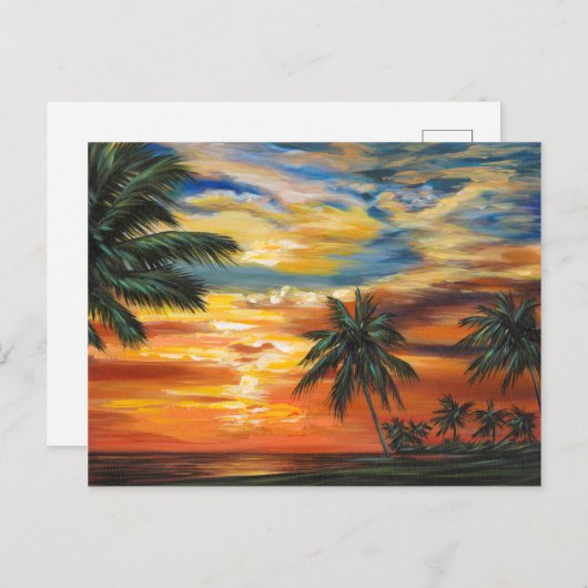 Atemberaubender tropischer Sonnenuntergang Postkarte (Vorne/Hinten)