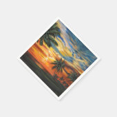 Atemberaubender tropischer Sonnenuntergang Serviette (Ecke)