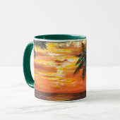Atemberaubender tropischer Sonnenuntergang Tasse (Vorderseite Links)