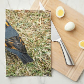 Atemberaubender Varietätsongvogel im Gras Geschirrtuch (Viertel Falte)