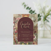 Atemberaubender Vintager Botanischer Burgund Flora (Stehend Vorderseite)