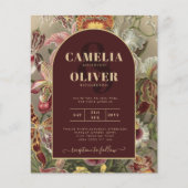 Atemberaubender Vintager Botanischer Burgund Flora (Vorderseite)